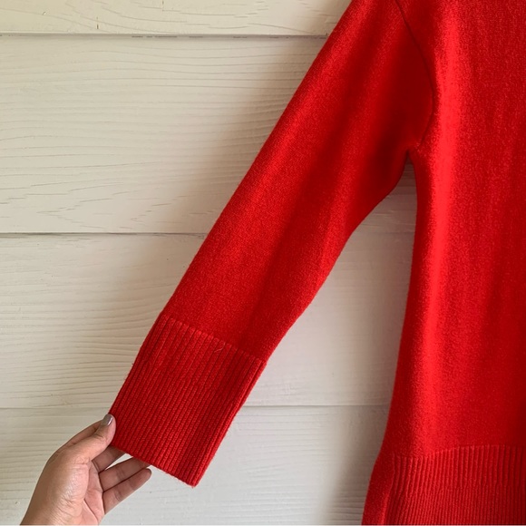 Moth red orange mock neck pullover sweater size XS long sleeve stretch Fall - Picture 5 of 12